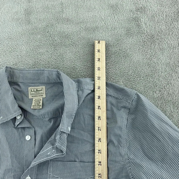 L.L. Bean Mens Blue Checkered Long Sleeve Shirt XL Tall Cotton & Polyester 3486 - Picture 4 of 7